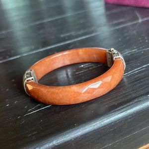 oval shaped jade sterling silver bracelet